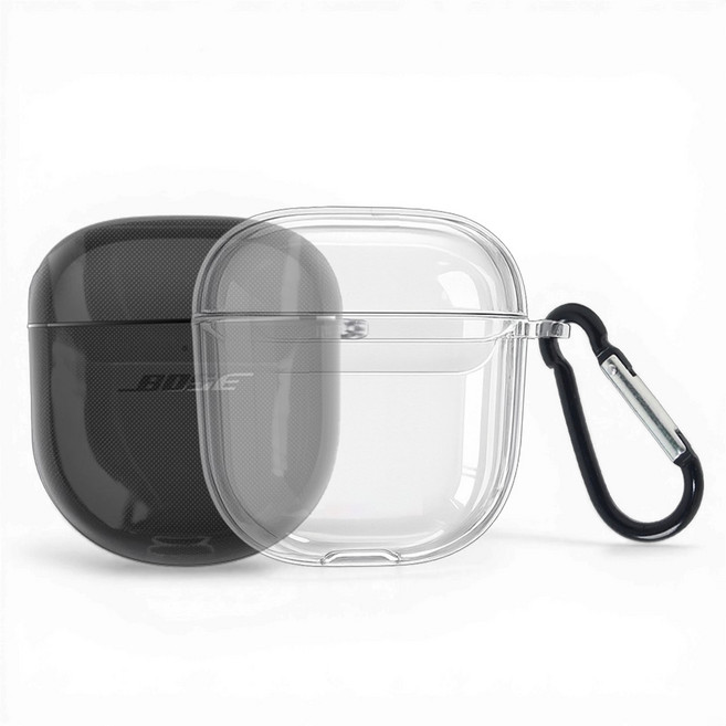 GRAYCO BOSE QC 이어버드 2 슬림핏 케이스 + 카라비너 세트, 투명(케이스), 1개