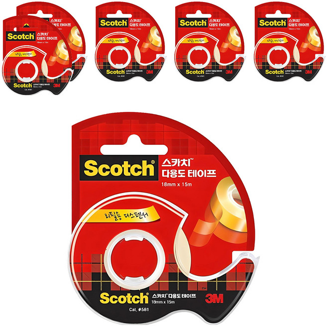 3M Scotch 思高牌 多用途膠帶台 581, 透明, 6個