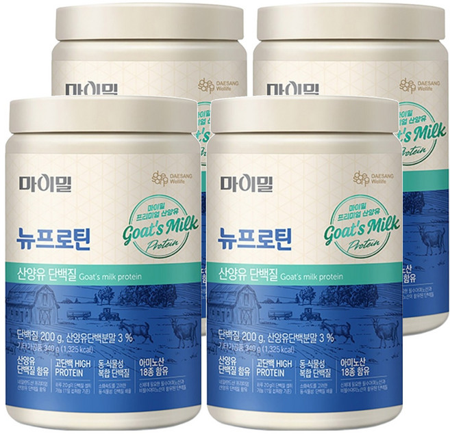 마이밀 정품 뉴프로틴 산양유 단백질 파우더, 340g, 4개