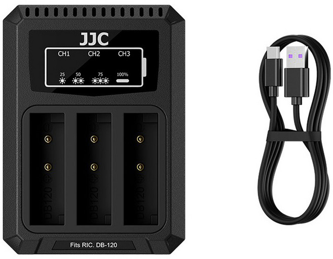 JJC 理光 GR4 DB-120 電池專用多功能充電器, 1個, DCH-DB120TC