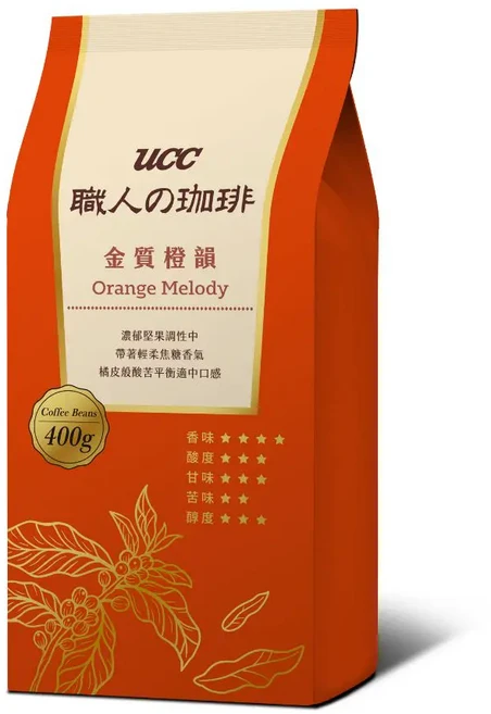 ucc 職人的珈琲 金質橙韻咖啡豆, 咖啡豆(無研磨), 400g, 1包