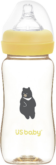 US baby 優生 真母感PPSU奶瓶 2-6個月 M, 台灣黑熊, 330ml, 1個