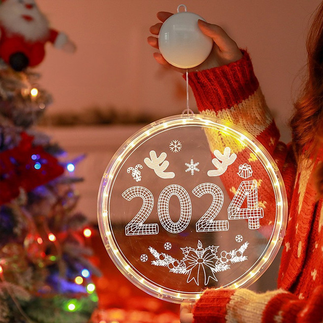 Apex Innovation LED吸盤式掛燈 暖白光聖誕裝飾掛燈, 透明色, 1個