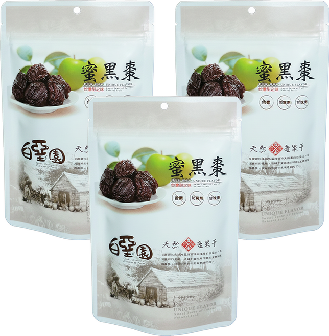 白堊園 蜜黑棗, 200g, 3包