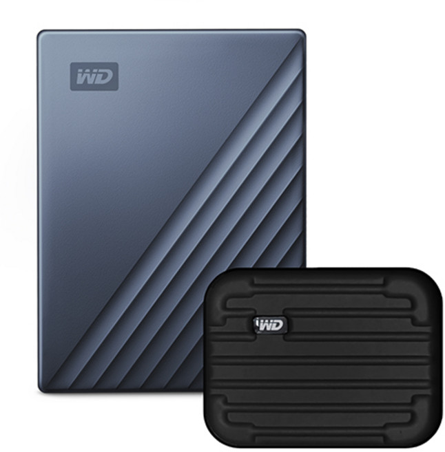 WD My Passport Ultra Type C 휴대용 외장하드 + 파우치, 4TB, 블루
