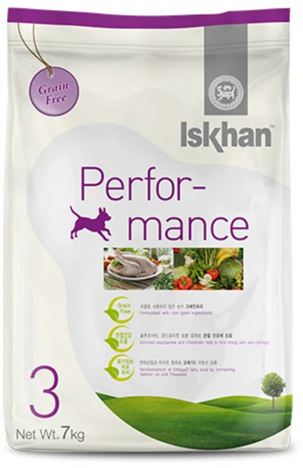 이즈칸 독 그레인프리 퍼포먼스 기능성 사료, 관절+장건강, 7kg, 1개 - 쿠팡