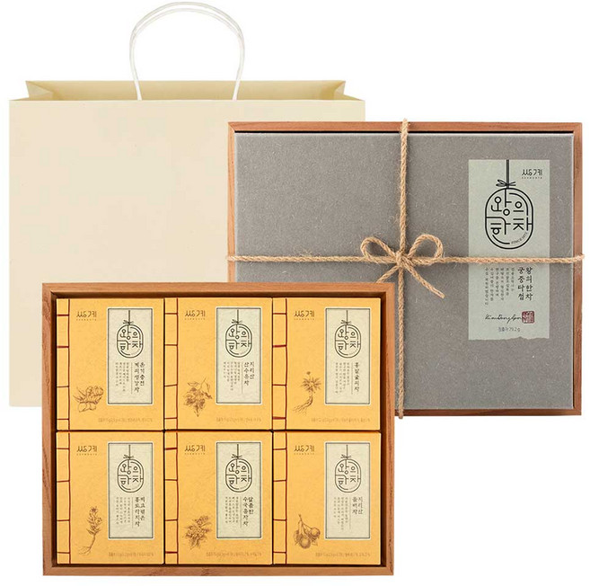 쌍계명차 왕의한차 궁중다첩 세트, 6종 + 쇼핑백, 1세트