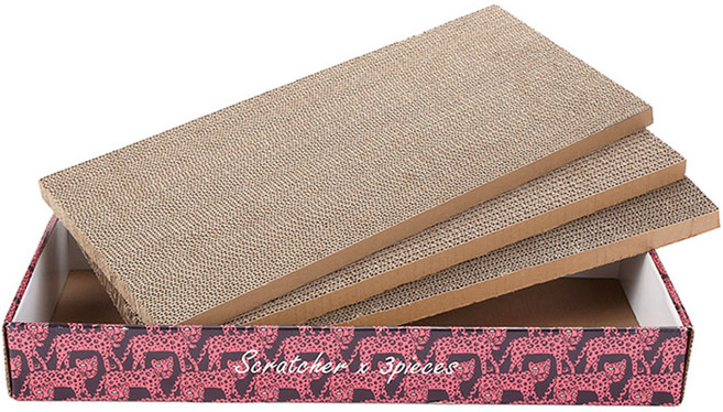 가또 3PC 레오파드 고양이 스크래쳐, 혼합색상, 1세트