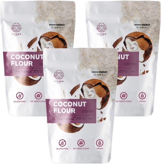 키토라푸드 글루텐프리 코코넛가루, 1kg, 3개