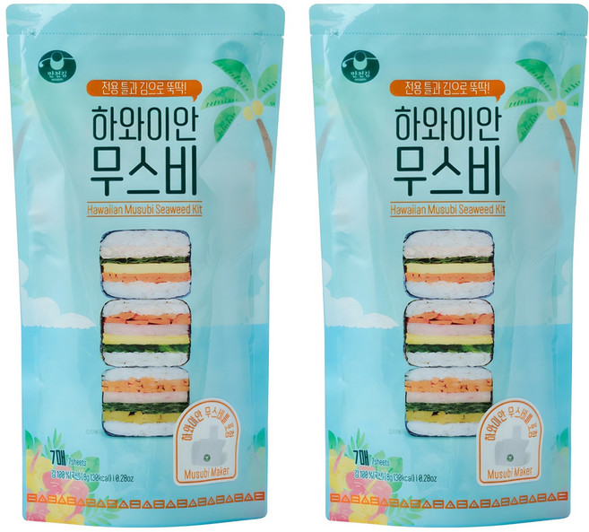 만전김 하와이안 무스비 키트, 8g, 2개