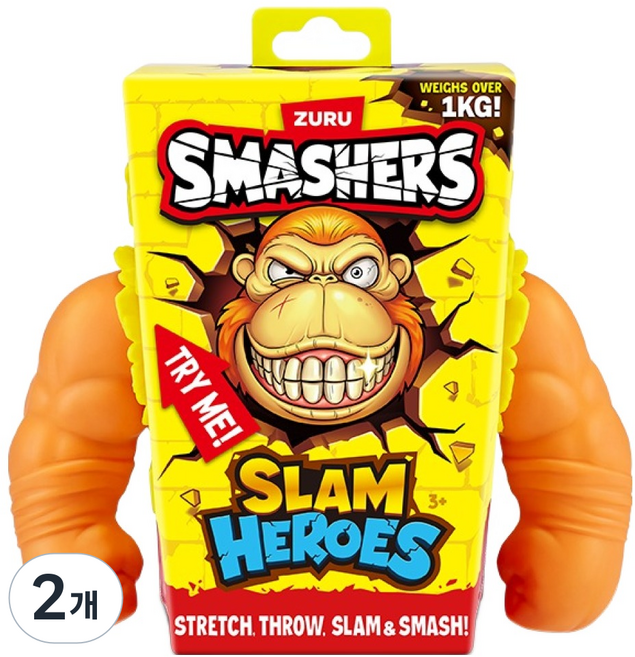 주루스매셔스 슬램 히어로즈 스트레스 해소 고릴라 장난감, 2개