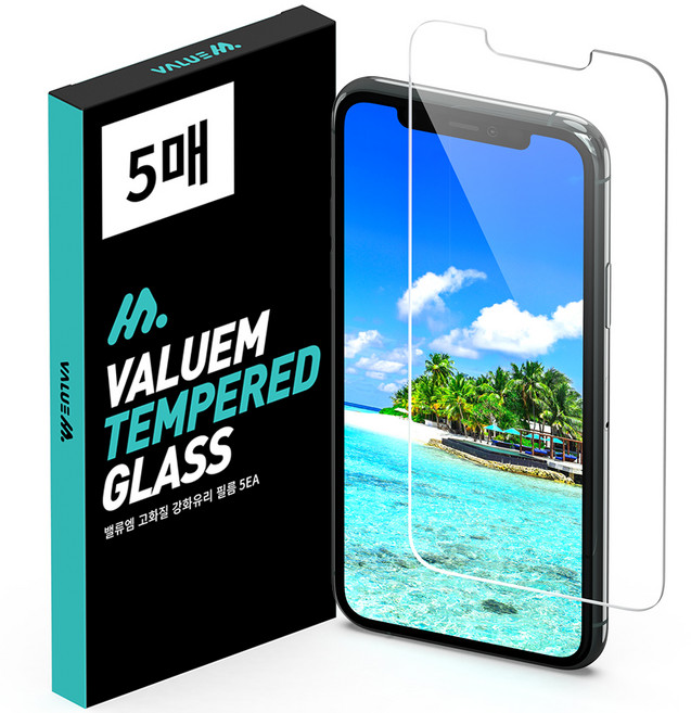 밸류엠 고화질 9H 강화유리 아이폰 액정보호필름 5p 세트, 1세트