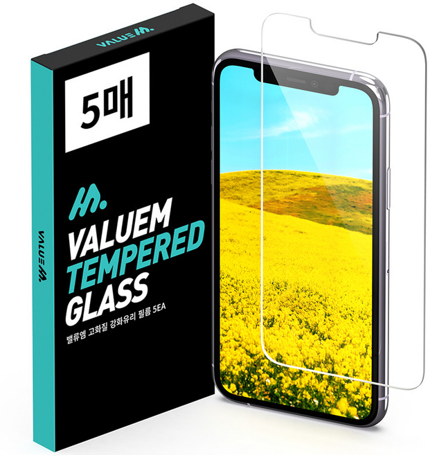밸류엠 고화질 9H 강화유리 아이폰 액정보호필름 5p 세트, 1세트