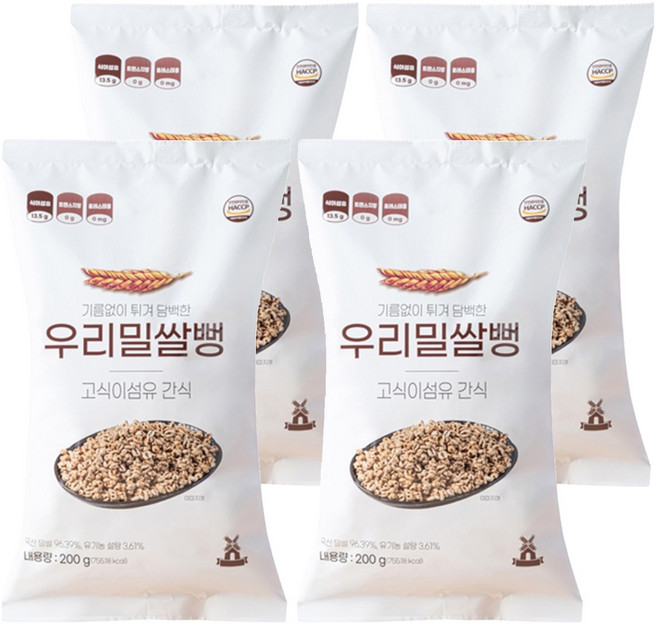 우리밀쌀뻥, 200g, 4개