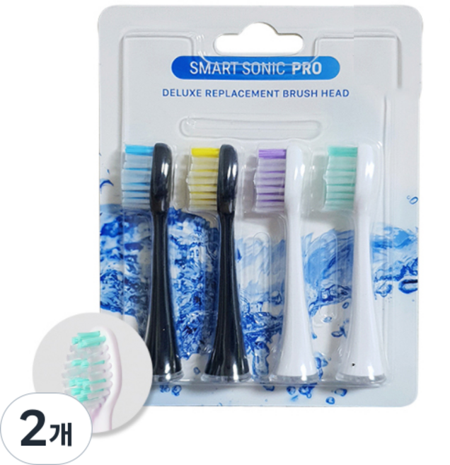 스마트소닉 프로 음파칫솔 RLT211 RLT231 전용 칫솔모 리필모 일반형 4p, SS-100, 2개