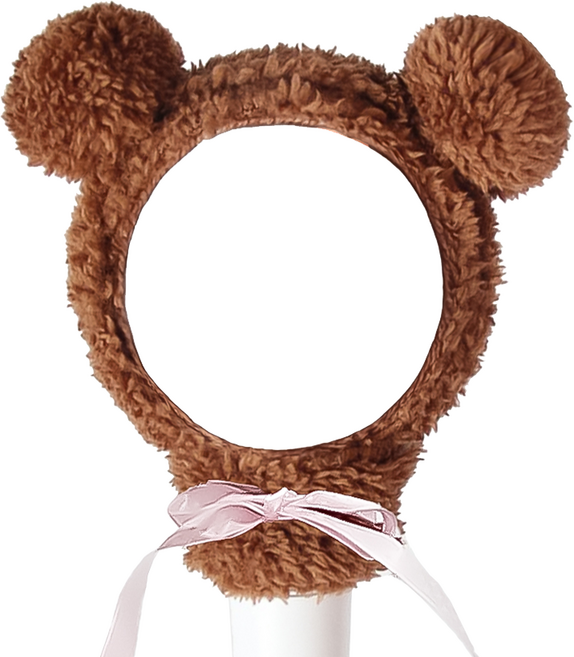 마르벨라 응원봉 꾸미기 곰돌이 커버, 브라운, 1개, 10cm
