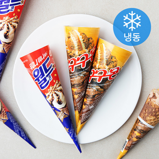 롯데웰푸드 월드콘 + 구구콘 세트 (냉동), 160ml, 1개입, 8개