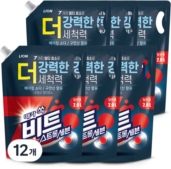 비트 스트롱 세븐 일반용 액상세제 리필, 2L, 12개