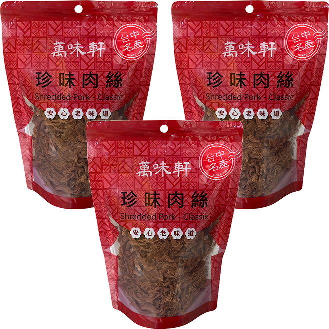 萬味軒 珍味豬肉絲, 300g, 3包