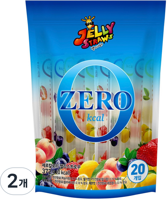 JELLY STRAWS 零卡路里 20入, 372g, 2個
