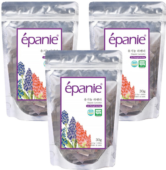 에빠니 유기농차 라벤더 티백, 1.5g, 20개입, 3개