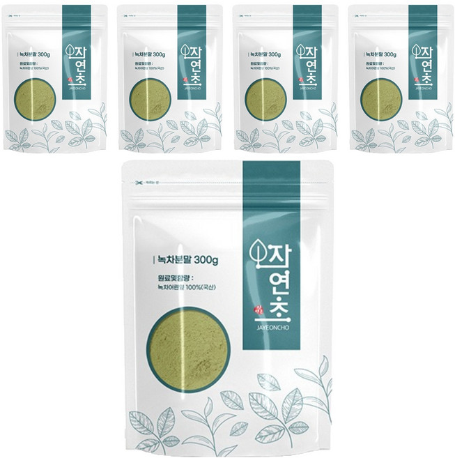 자연초 녹차분말, 300g, 5개, 1개입