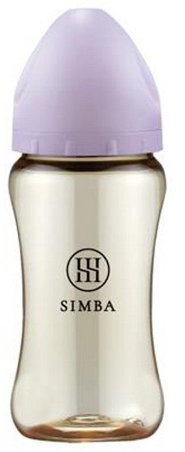 Simba 小獅王辛巴 蘊蜜鉑金PPSU寬口防脹氣奶瓶 3個月以上全齡適用, 紫芙, 360ml, 1個