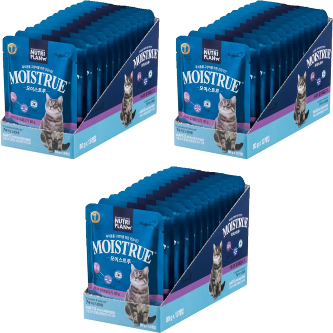 동원뉴트리플랜 고양이 모이스트루 주식파우치, 닭+참치, 80g, 36개