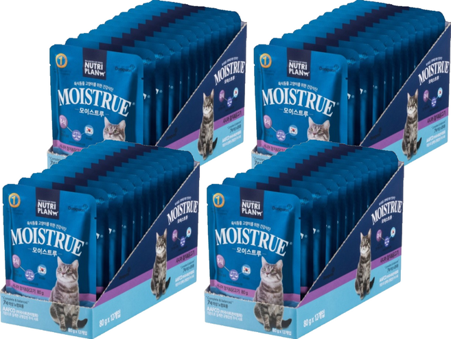 동원뉴트리플랜 고양이 모이스트루 주식파우치, 닭+참치, 80g, 48개