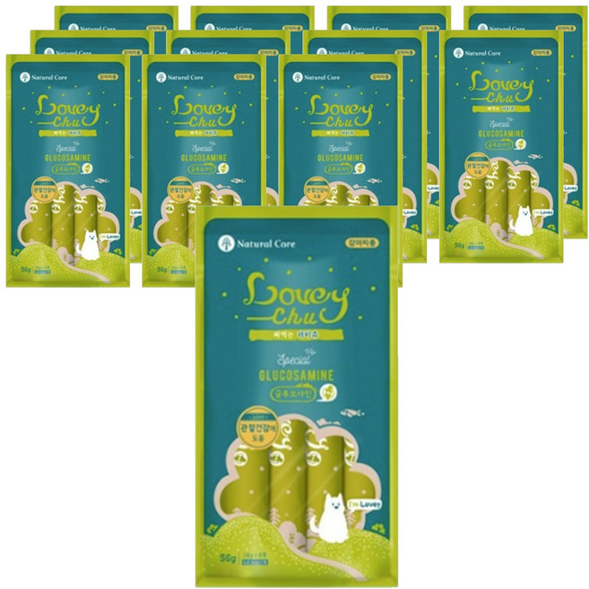 네츄럴코어 강아지 짜먹는 러비츄 글루코사민 4p, 닭고기, 56g, 12개