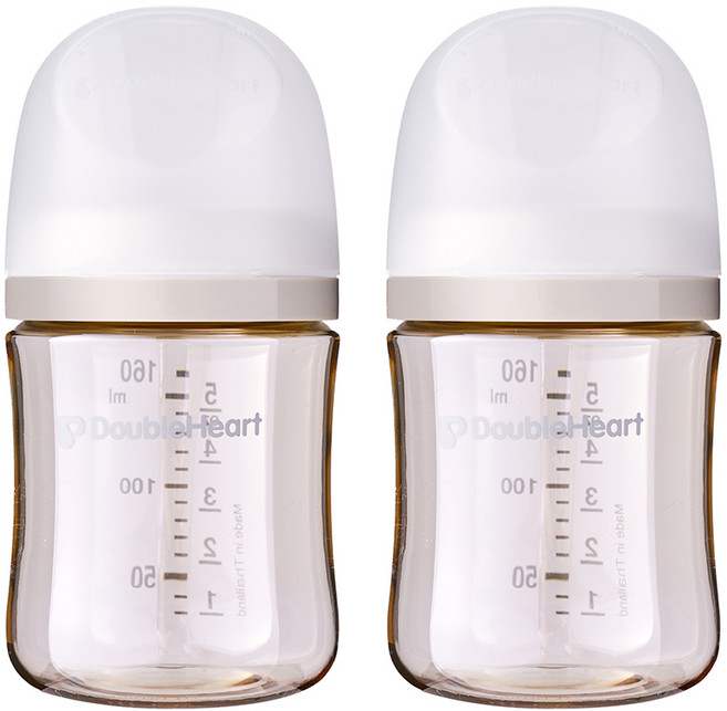 더블하트 모유실감 3세대 PPSU 노꼭지 젖병 트윈팩, 오후의베이지, 160ml, 2개