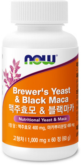 나우푸드 맥주효모 블랙마카 60p, 1개, 60회분