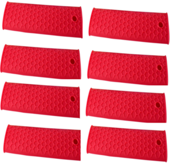 주방 기구 팬 실리콘 뜨거움 방지 손잡이 1, 레드, 8개