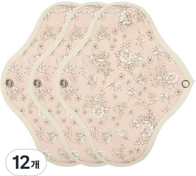 위즐리 면생리대 핑크플라워, 소형, 1개입, 12개