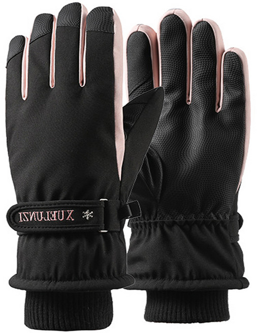 보나리빙 여성용 겨울 아웃도어 스키 장갑, A 블랙, 1개