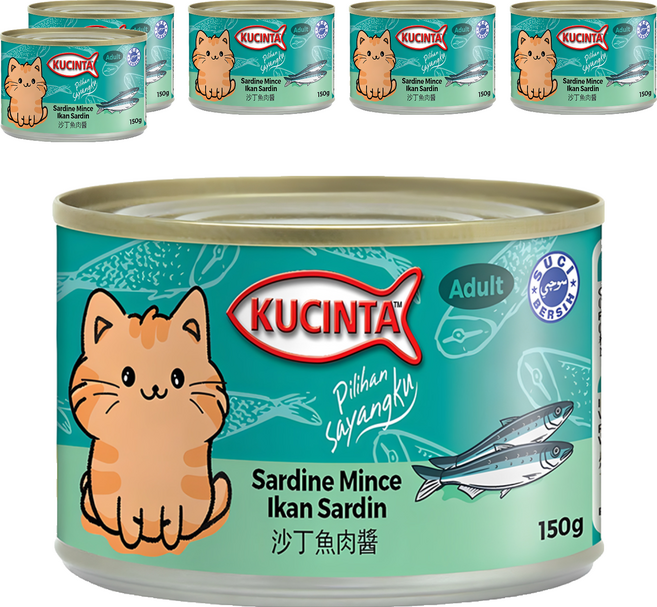 KUCINTA 科西塔 小貓罐, 沙丁魚肉醬, 150g, 6罐