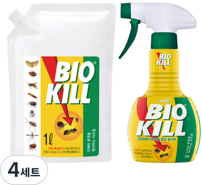 비오킬 살충제 370ml + 리필 1L 세트, 1.37L, 4세트