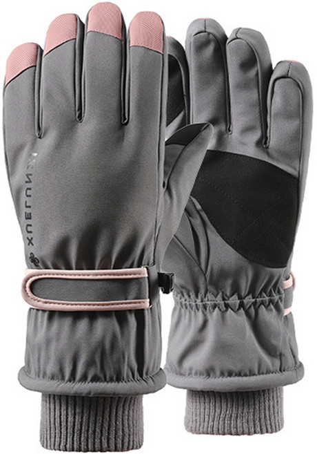 보나리빙 여성용 겨울 아웃도어 스키 장갑, B 그레이, 1개
