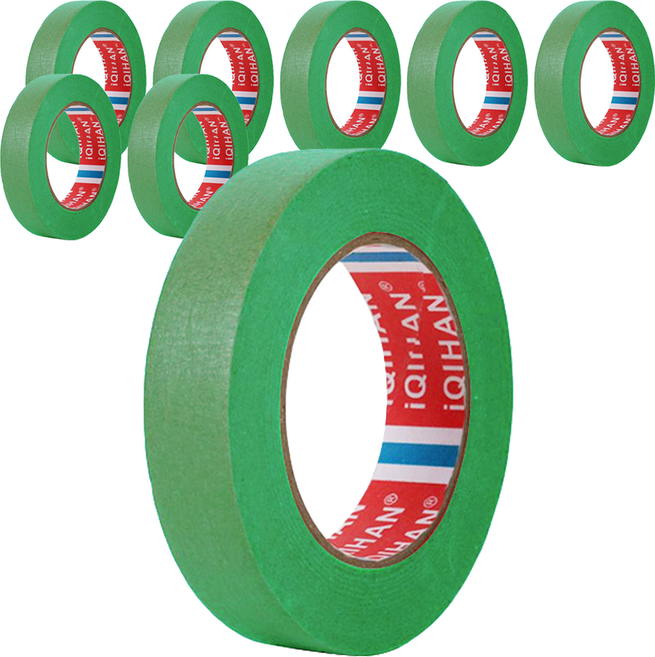 iQIHAN 다다 칼라 마스킹테이프 초록 20 mm x 20 m, 8개