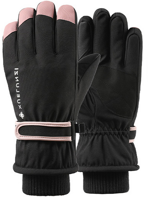 보나리빙 여성용 겨울 아웃도어 스키 장갑, B 블랙, 1개
