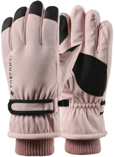 보나리빙 여성용 겨울 아웃도어 스키 장갑, B 핑크, 1개