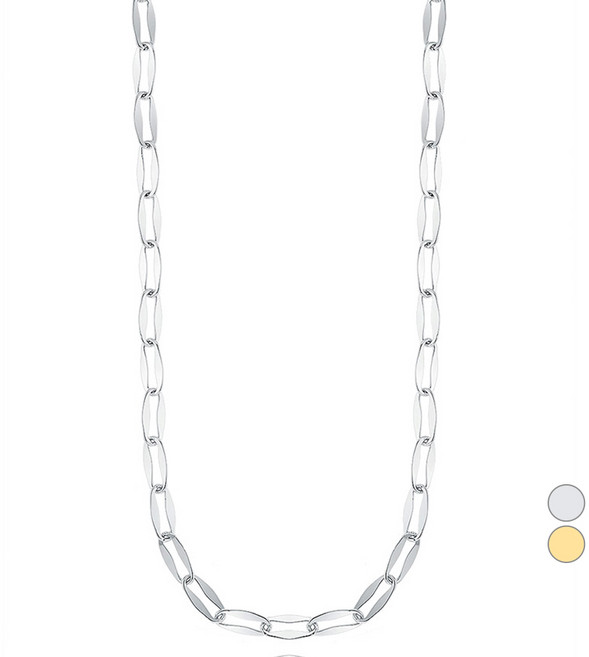로이드 여성용 컷팅 클립체인 실버 목걸이