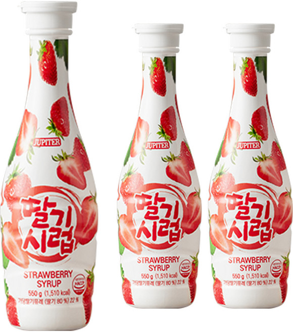 쥬피터 딸기시럽, 550g, 3개