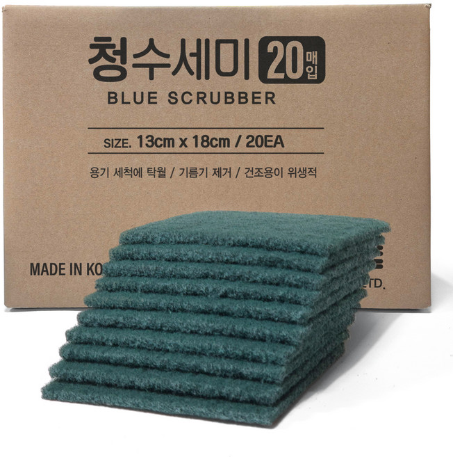 키친아트 국산 청 수세미, 1개, 20개입
