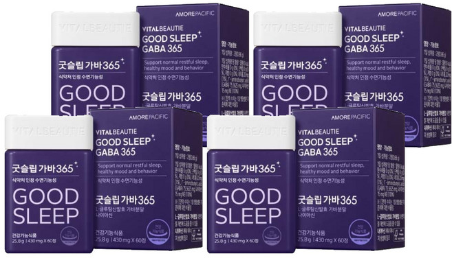 VITALBEAUTIE Good Sleep L-麩醯胺酸GABA 365錠, 60顆, 4罐