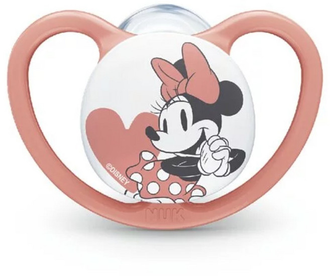 NUK SPACE米奇 超透氣矽膠安撫奶嘴, 0-6m, 款式隨機, 1組