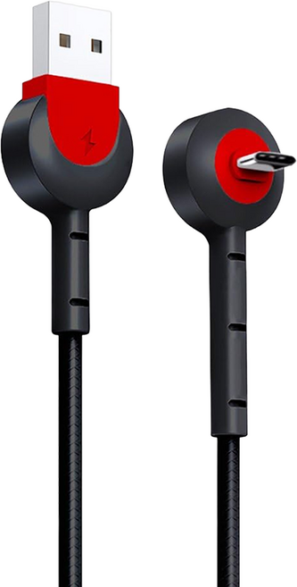 Kinyo Micro USB 手機支架充電傳輸線 USB-B17, 黑紅色, 1條, 1.2m