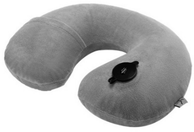 고급 펌프형 에어 목베개, 그레이