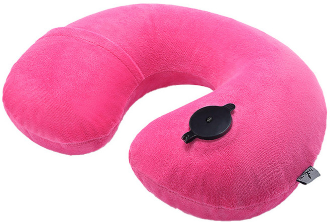 고급 펌프형 에어 목베개, 핑크