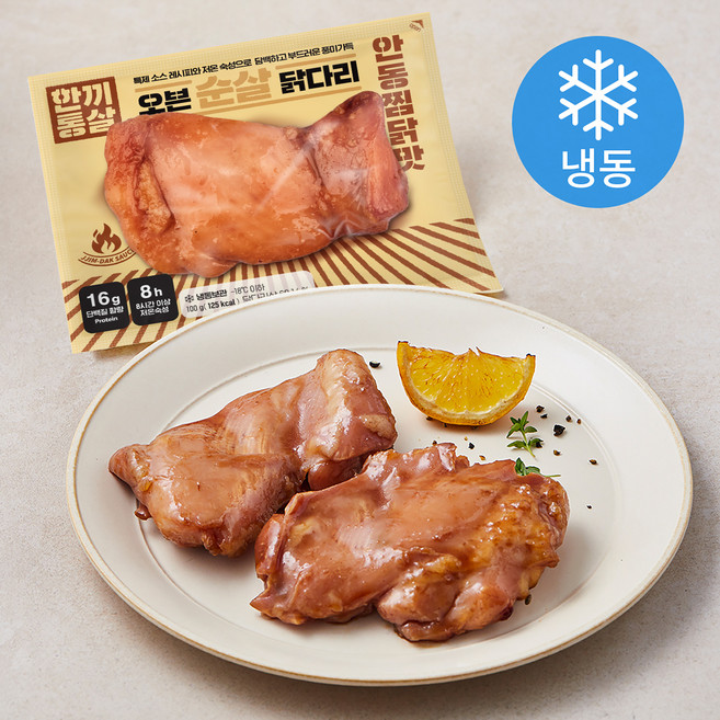 한끼통살 오븐 순살 닭다리 안동찜닭맛 (냉동), 100g, 5개